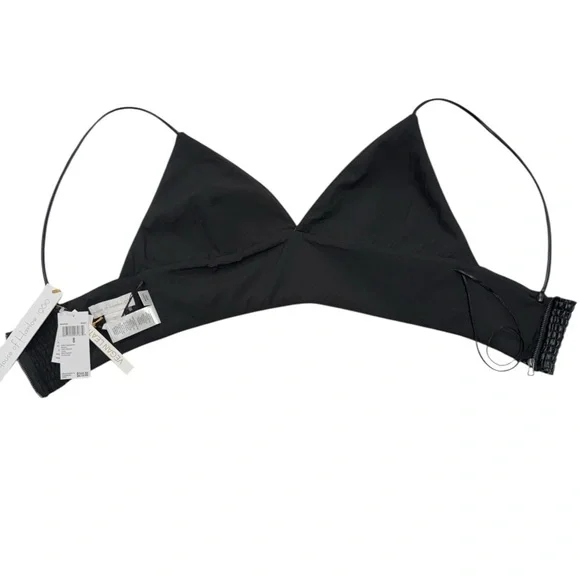 HOUSE OF HARLOW 1960 Vegan Faux Leather Bralette Black Crop Top NWT 8 - Picture 5 of 9